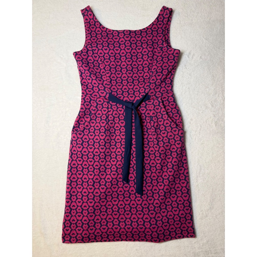 Lilly Pulitzer Pink Navy Don't Give Me Lip Shift Dress Small Pocket Sleeveless